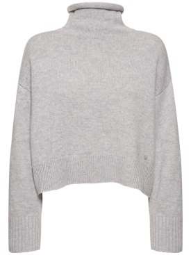 Loulou Studio: Sweater aus bestickter Woll/Kaschmirmischung - Grau Melange - women_0 | Luisa Via Roma