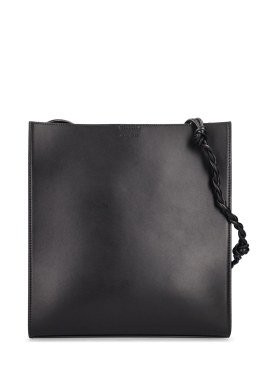 Jil Sander: Medium Tangle leather crossbody bag - Black - men_0 | Luisa Via Roma