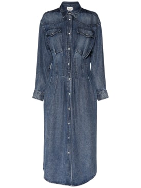 Marant Etoile: Tomia lyocell shirt long dress - Mavi - women_0 | Luisa Via Roma
