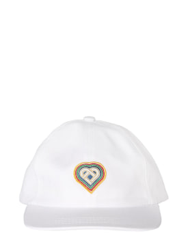 Casablanca: Heart embroidered baseball cap - White - men_0 | Luisa Via Roma