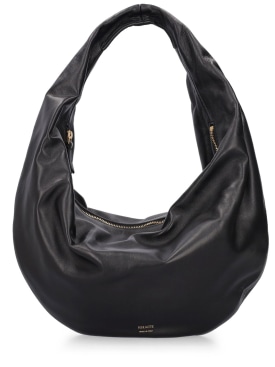 Khaite: Medium Olivia leather hobo bag - Black - women_0 | Luisa Via Roma