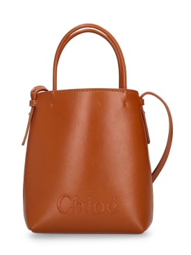 Chloé: Chloé Sense leather top handle bag - Caramel - women_0 | Luisa Via Roma