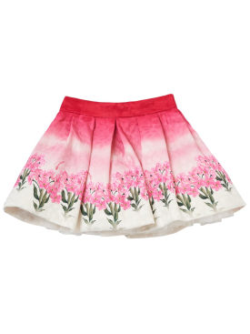 Monnalisa: Printed matelassé skirt - Red/White - kids-girls_0 | Luisa Via Roma