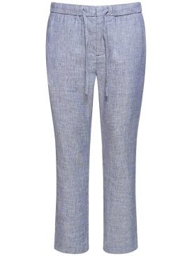 Frescobol Carioca: Pantalones chino de lino y algodón - Azul - men_0 | Luisa Via Roma