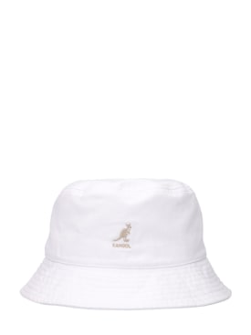 Kangol: Washed cotton bucket hat - White - men_0 | Luisa Via Roma