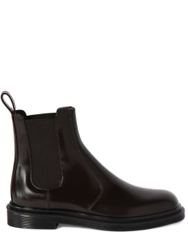 The Row: 20mm Elastic Ranger leather ankle boots - Dark Brown - women_0 | Luisa Via Roma