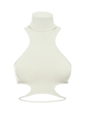 Andreadamo: Sculpting jersey halter neck top - Weiß - women_0 | Luisa Via Roma