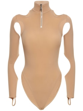 Andreadamo: Body in jersey con cutout - Nude 001 - women_0 | Luisa Via Roma