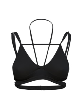 Andreadamo: Ribbed jersey bra w/ straps - Black 004 - women_0 | Luisa Via Roma