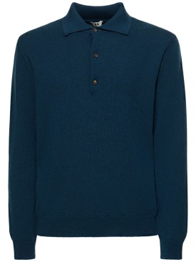Annagreta: Camisa de cashmere - Azul - men_0 | Luisa Via Roma