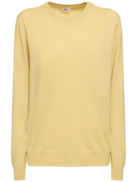 Annagreta: Lorenzo cashmere crewneck sweater - Yellow - women_0 | Luisa Via Roma