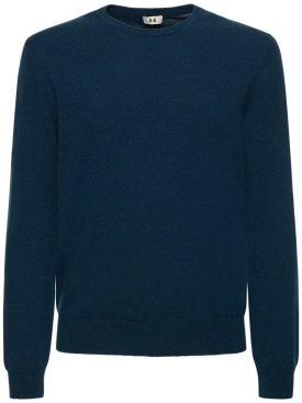 Annagreta: Lorenzo cashmere crewneck sweater - Mavi - men_0 | Luisa Via Roma