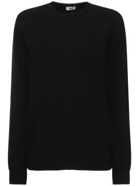 Annagreta: Lorenzo cashmere crewneck sweater - Black - women_0 | Luisa Via Roma