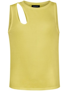 Nagnata: Highlighter cotton tank top - Yellow - women_0 | Luisa Via Roma