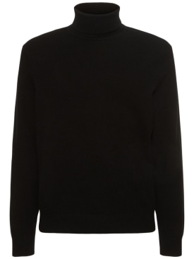 Theory: Suéter de punto de cashmere con cuello alto - Negro - men_0 | Luisa Via Roma