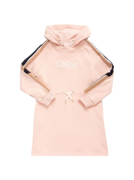 Chloé: Vestido de algodón jersey orgánico - Rosa - kids-girls_0 | Luisa Via Roma