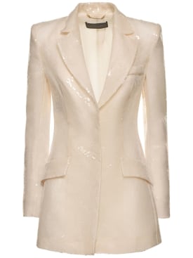 Alberta Ferretti: Fitted sequined jacket - White - women_0 | Luisa Via Roma