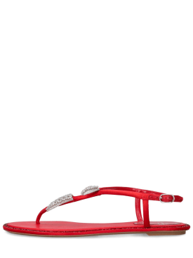 René Caovilla: Sandali in raso con decorazioni 10mm - Rosso - women_0 | Luisa Via Roma