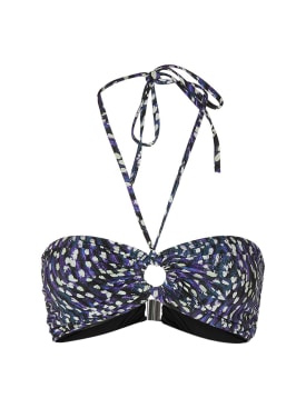 Isabel Marant: Starnea halter neck bikini top - Blue - women_0 | Luisa Via Roma