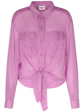 Marant Etoile: Nath系带棉质衬衫 - 粉色 - women_0 | Luisa Via Roma