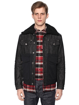 Dsquared2 - Denim \u0026 nylon down jacket w 