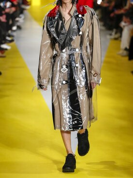 MAISON MARGIELADOUBLE BREASTED PVC TRENCH COAT