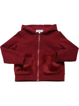 girls red zip up hoodie