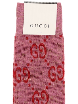 Gucci - Long gg jacquard cotton blend socks - Rosate | Luisaviaroma