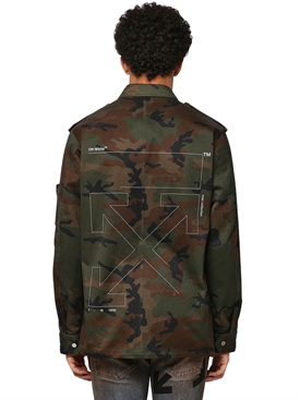 off white camouflage patch cargo jacket
