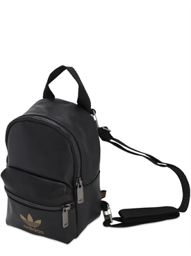 adidas black leather backpack