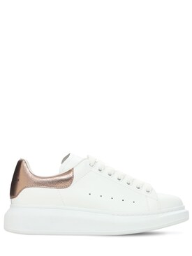 alexander mcqueen metallic leather sneakers