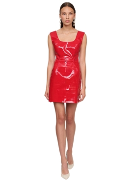 Rowen Rose - Vinyl mini dress - Red 
