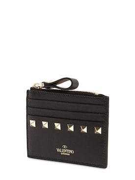 valentino garavani rockstud leather card holder