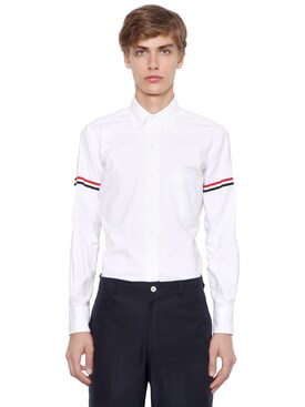 THOM BROWNE - 스트라이프 암밴드 옥스퍼드 셔츠