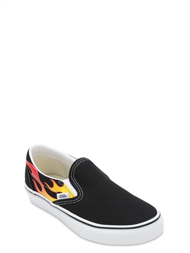 vans flame slip ons