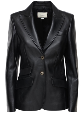 gucci leather blazer