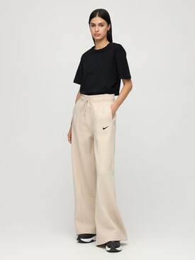 nike fleece wide leg pants