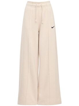 nike fleece wide leg pants