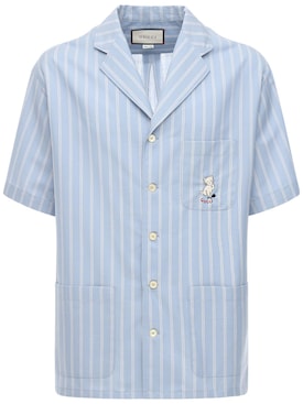 gucci striped bowling shirt