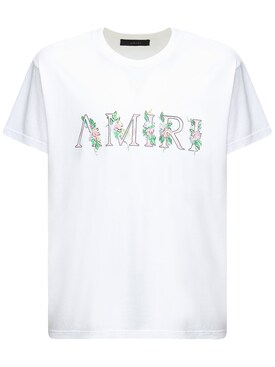 BLACK T-shirt with velour lettering Amiri T-shirts BLACK T-shirt with velour lettering Amiri T-shirts