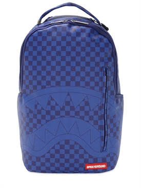 sprayground rubber checkered logo backpack