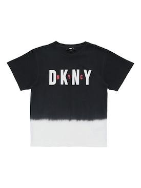 Enfants Garçons DKNY Logo Imprimé T Shirt à Encolure Ras-du-cou à manches longues NOUVEAU