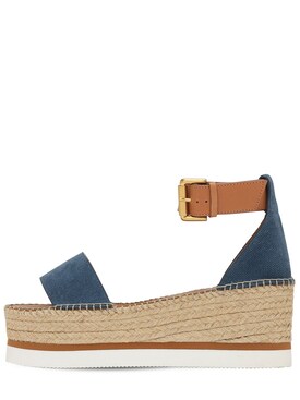 see by chloe denim wedge