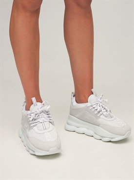 Versace - Chain reaction mesh sneakers - White | Luisaviaroma