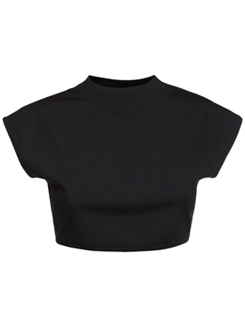The Attico - Ribbed jersey crop top 