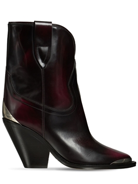 Isabel Marant - 90mm leyane brushed leather ankle boots - Black/Pink |  Luisaviaroma
