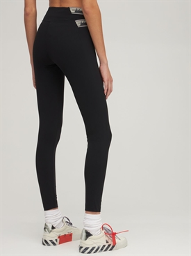 Athleisure logo band jersey leggings 