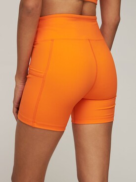 orange biker shorts