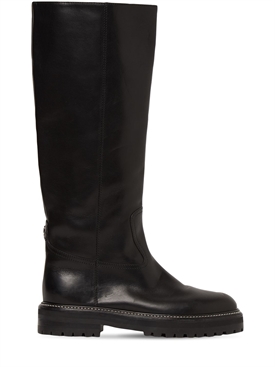 Jimmy Choo - Botas altas de piel 20mm - Negro | Luisaviaroma
