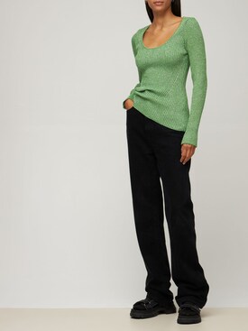 ganni green knit